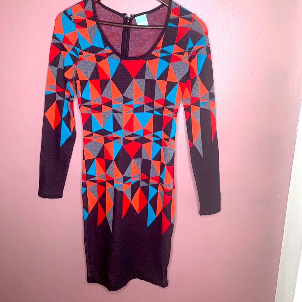 Multi-Patterned Tracy Reese Long-Sleeve Dress